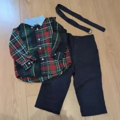 ラルフローレン　チェック柄シャツ&パンツセット　80