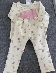 【新品未使用！匿名配送】子供用長袖パジャマ上下セット　腹巻き付き　100cm