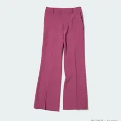 ユニクロ ドレープフレアパンツ ピンク