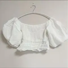 ✧H&M✧パフスリーブ オフショル ショートブラウス【M】