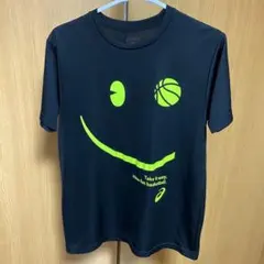 asics アシックス スマイルマークバスケットボールプリントTシャツ　黒　M