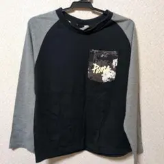 PUMA 長袖カットソー 140 ブラック/グレー