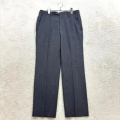 ボナジョルナータ【S】グレー ストレート スラックス センタープレス ウール混