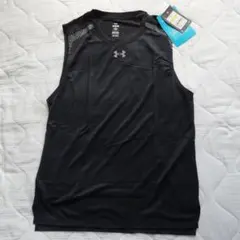 新品、タグ付き★アンダーアーマー★ノースリーブTシャツ黒★MD