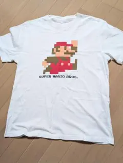【レトロ】スーパーマリオブラザーズ Tシャツ ゲーム画面 プリント L