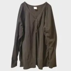 ソノマ 無地 トップス ヘンリーネック 長袖 XL 黒 シンプル