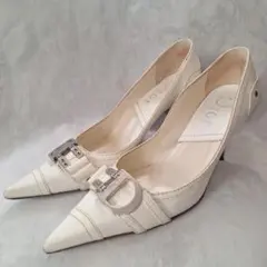 Christian Dior パンプス ホワイト ガリアーノ メタル ディオールのサムネイル