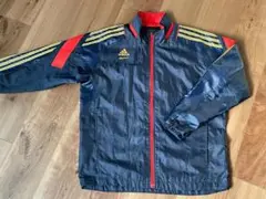 adidas ナイロンジャケット ウィンドブレーカー ネイビー/レッド　160