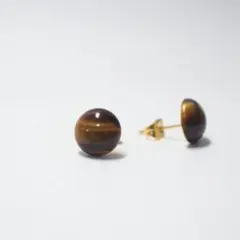 天然石＊イエロータイガーアイのピアス＊サージカルステンレス＊金属アレルギー対応