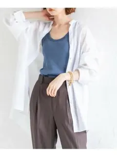 404h*美品 イエナ IENA 麻 ラミー 100 バックギャザーシャツのサムネイル