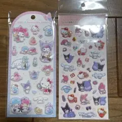 サンリオキャラクターズ　ジュエルマシュマロステッカーandラメ入り樹脂もりシール
