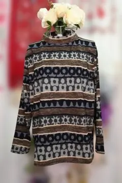 新品更にOFF❤ LLサイズ ゆったりハイネック長袖トップス9114