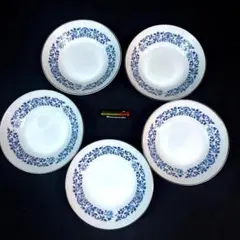 ◉ノリタケ Royal Blue ロイヤルブルー深皿5枚　昭和レトロ　S-042