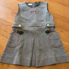 familiar ファミリア ワンピース 90 グレー りんご