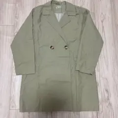 ZARA オリーブグリーン ダブルブレストコート サイズ10