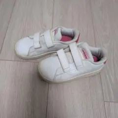 adidas キッズスニーカー ホワイト/ピンク ベルクロ