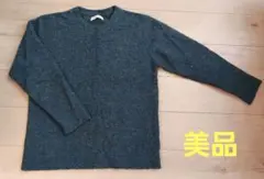 セーター　ダークグリーン　ダークブルー　ニット　長袖　美品　モヘアのサムネイル