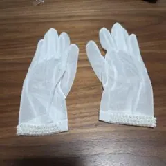 ウェディンググローブ ホワイト パール付き