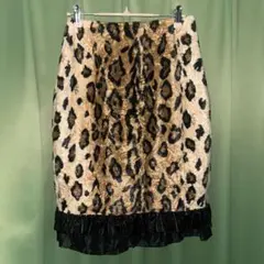 ヒョウ柄 フリルスカート