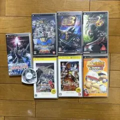 PSP ソフト まとめ売り 7本＋おまけ モンハン ガンダム ナルト パワプロ