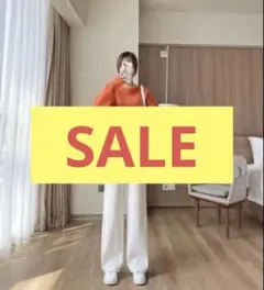 ワイドパンツ 裏起毛ゆったり　美脚　着痩せ　無地　白　カジュアル