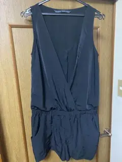 ZARA ザラベーシック　オールインワン(黒サテン)
