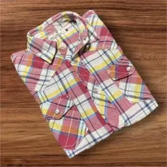 miss EDWIN エドウィン　半袖　前開きボタン　チェックシャツ Lのサムネイル