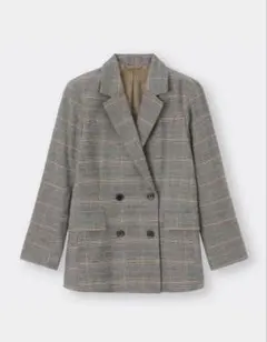 チェック柄 ダブルブレスト テーラードジャケット