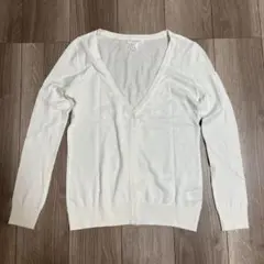 Forever21 カーディガン　ニット　トップス　長袖　Vネック　ホワイト　S