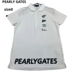 PEARLY GATES ホワイトポロシャツ　春夏　ゴルフ　半袖
