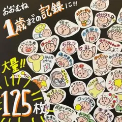 １歳までしっかり記録　面白可愛い　マタニティフレークシール　母子手帳シール