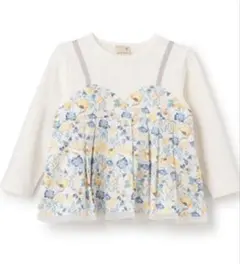 プティマイン 花柄ドッキングTシャツ 110