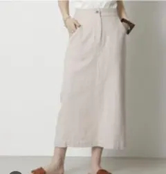 crie conforto☆ベージュリネン混 スカートのサムネイル