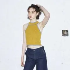 juemi ジュエミ ニットタンク ノースリーブ イエロー アメスリのサムネイル