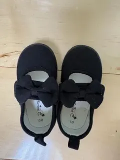 リボン付きブラックフォーマルシューズ 13.0