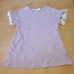 SLAPSLIP スラップスリップ　フリル袖ラベンダーTシャツワンピース 110