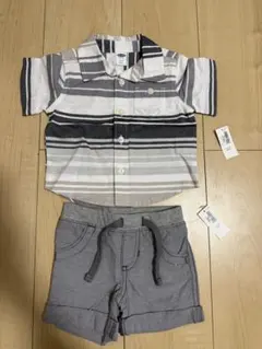 OLD NAVY ストライプシャツ＆ショートパンツ 3-6M ギフトにも