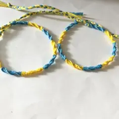 ミサンガ★アンクレット　ウクライナカラー２本