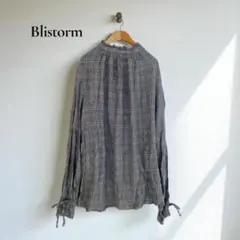 ✽ブリストーム ブラウス【L】シャツ　チェック柄 長袖 フリルネックr425