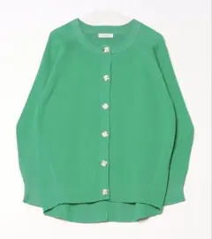 PAGEBOY グリーンニットリブ編みカーディガン