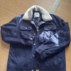 ZARA ネイビー ボアジャケット M Gジャン　デニムジャケット