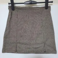 SHEIN　シーイン　ハウンドトゥースミニスカート　XSサイズ