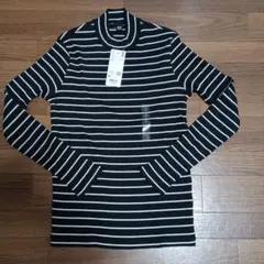 ユニクロ リブハイネックボーダーT