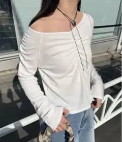 オフショルリブカットソー　kastane