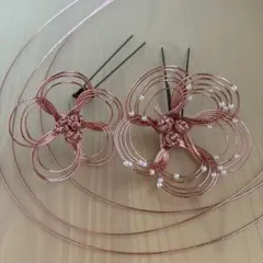 【普通郵便】パール付　水引　花形髪飾り　ピンク　お祭り　七五三