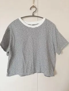 ユニクロ　XLサイズ　スラブジャージーボーダークロップドT