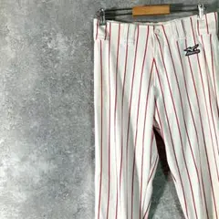 MIZUNO　野球ウェア　ユニフォームパンツ　ホワイト　レッド　ストライプ　ロゴ