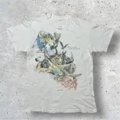 【希少】 90s USA製 アニマル プリント Tシャツ 動物 M L