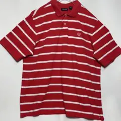 US古着 CHAPS ボーダーポロシャツ 3XL ビッグサイズ レッドのサムネイル