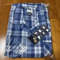 チェック柄パジャマ 青と白